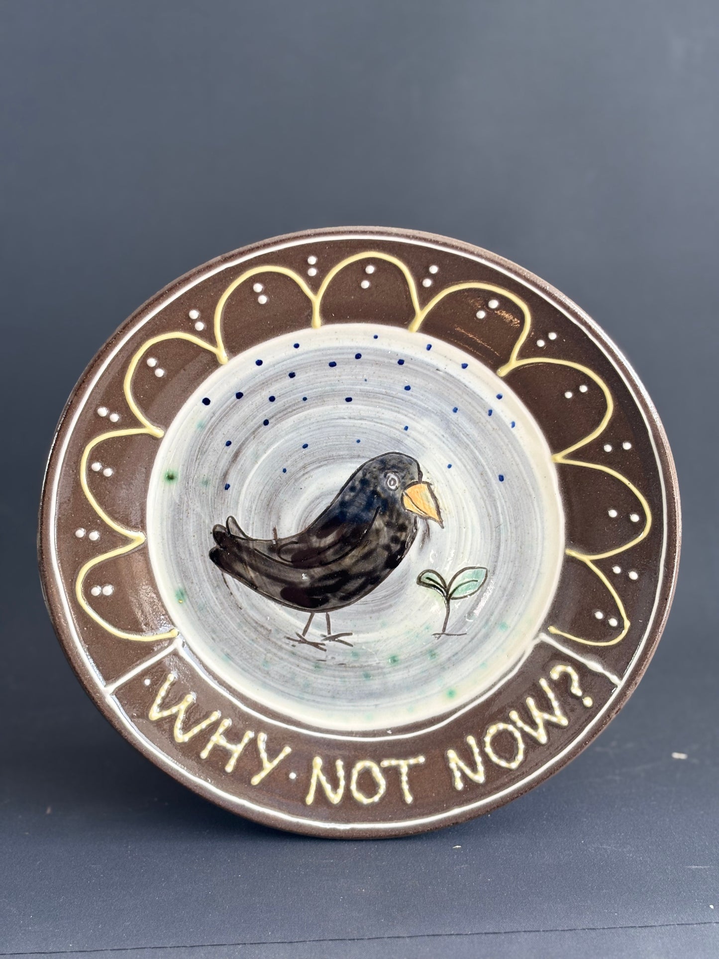 Why not now? dinner plate