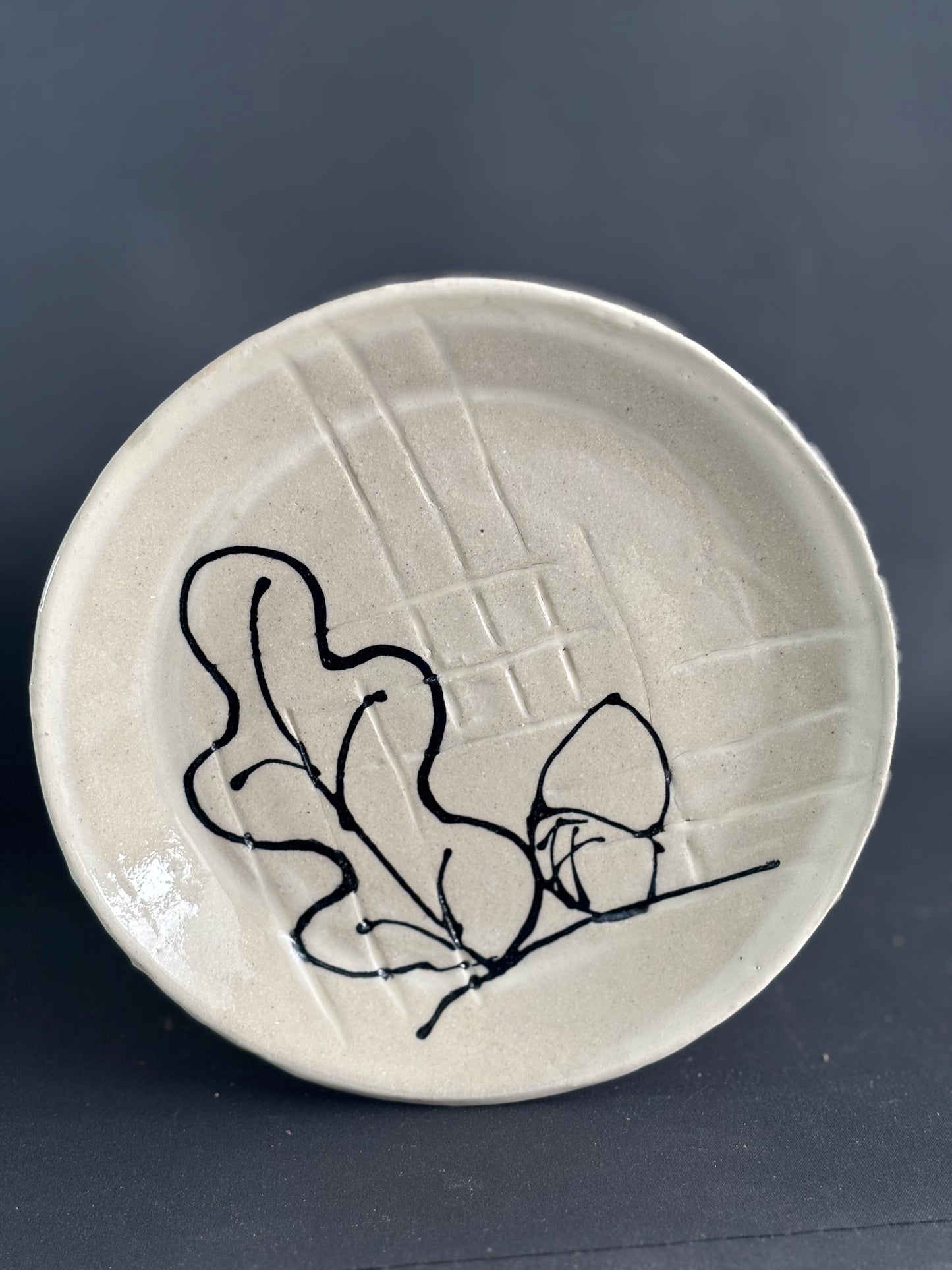 Debossed acorn  - side plate