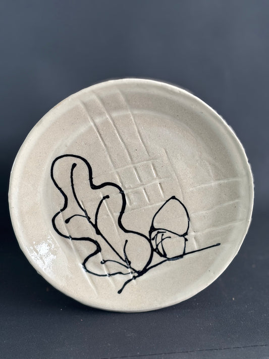 Debossed acorn  - side plate