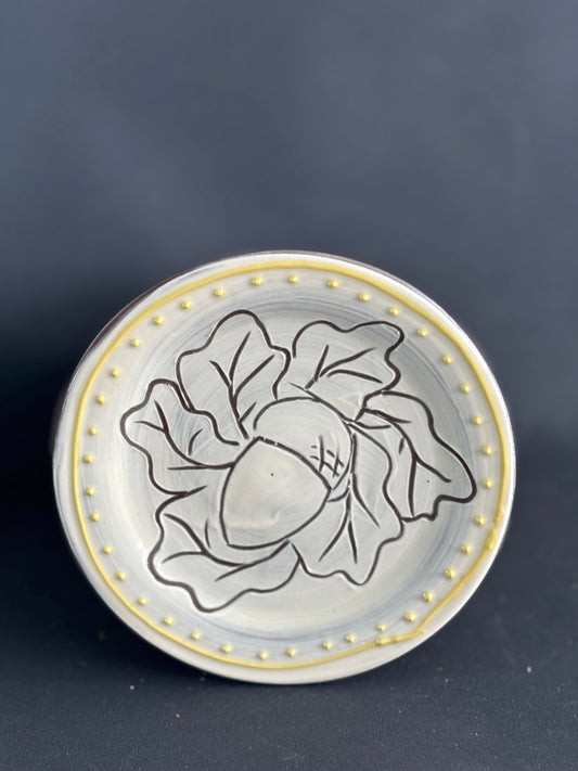 White acorn - side plate